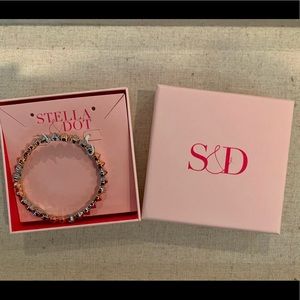 Stella & Dot Silver and Rose Gold Rebel Stacking Bracelet